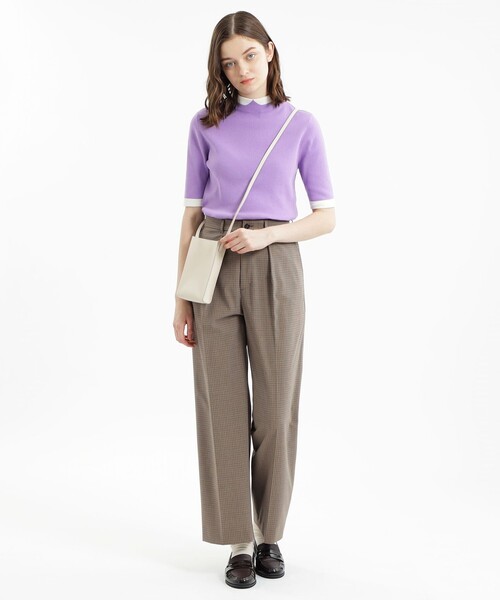 「MACKINTOSH PHILOSOPHY」 半袖ニット 36 パープル レディース_画像7