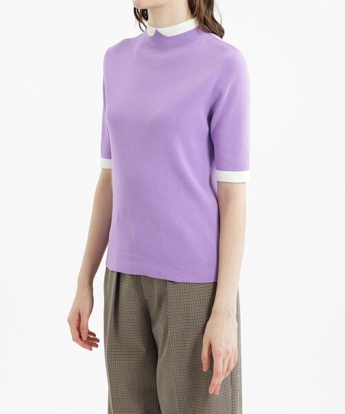 「MACKINTOSH PHILOSOPHY」 半袖ニット 36 パープル レディース_画像10
