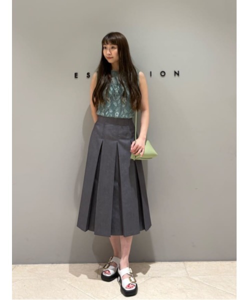 「COLUMN」 プリーツスカート 36 グレー レディース_画像5
