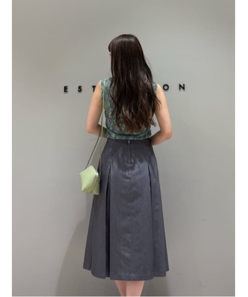 「COLUMN」 プリーツスカート 36 グレー レディース_画像6