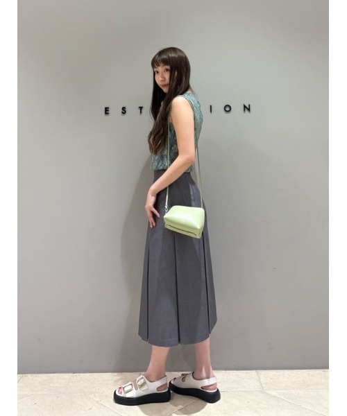 「COLUMN」 プリーツスカート 36 グレー レディース_画像7