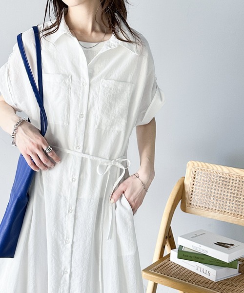 「classicalelf」 シャツワンピース MEDIUM ベージュ レディース_画像3