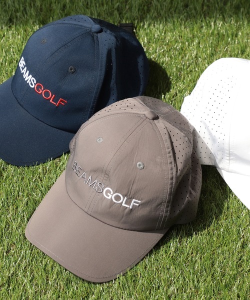 BEAMS GOLF キャップ 帽子 レーザー パンチング メンズ