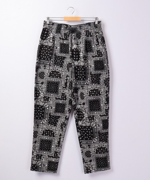 FUNALIVE パンツ バンダナペイズリー柄 プリント テーパード