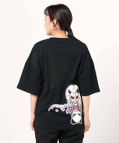 tシャツ HIPANDA ハイパンダ レディース 歌舞伎プリント 半袖Tシャツ レディース HIPANDA tシャツ ハイパンダ レディース 歌舞伎プリント 半袖T