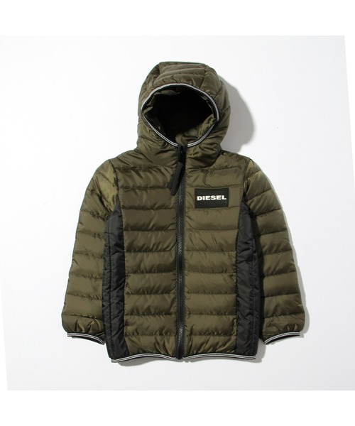 DIESEL ディーゼル　キッズ　フーディー　ブルゾン　カーキ　150 160 DIESEL(ディーゼル)Kids & Junior ミリタリーフーディーブルゾン