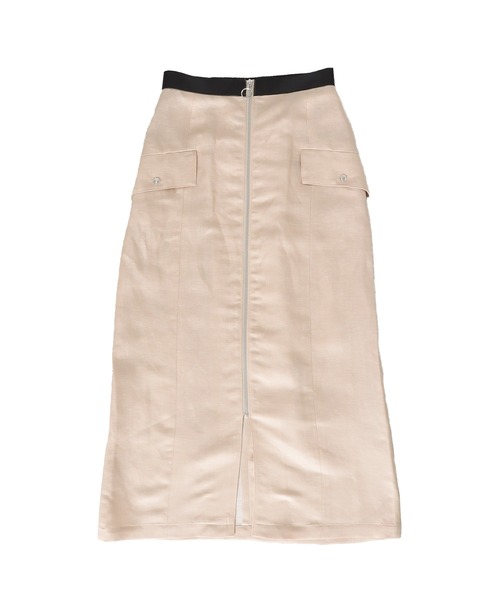 DRESSLAVE スカート B7 / linen twill front zip skirt(リネン