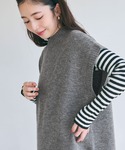 ベスト ヤク風ハイネックニットベスト レディースの詳細画像2