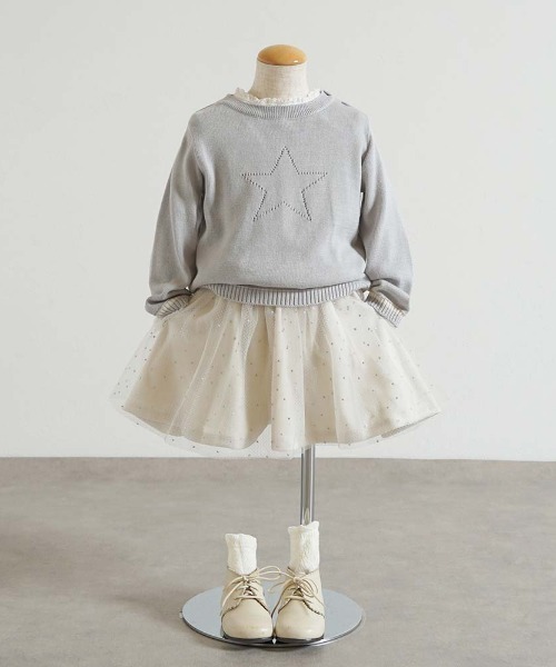 10mois ベビー 「10mois」星チュールベロアキュロットパンツ 80-90cm  