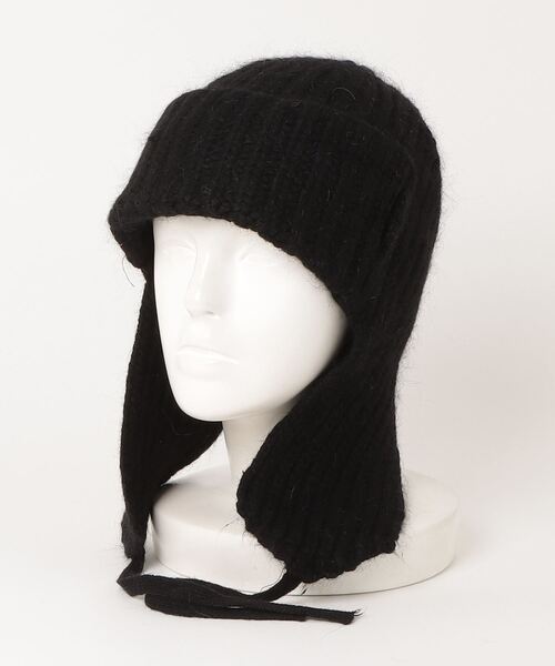 ALEXIA STAM フライトニット帽子　黒 完売品】Alexia Stam黒 ニット フライトキャップ（【2025年最新