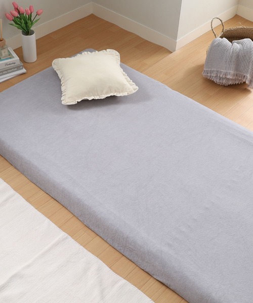 iellio ベッド 寝具 タオル地のびのびシーツ 綿100％ / シングル