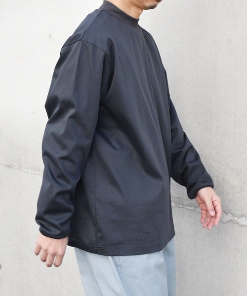 SHIPS any tシャツ any: スムースコットン モックネック Tシャツ (ロン