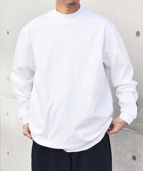 SHIPS any tシャツ any: スムースコットン モックネック Tシャツ (ロン