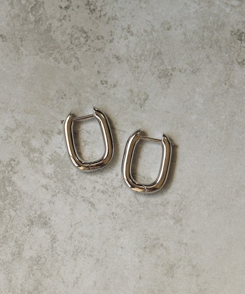 bonu. ピアス 「silver925」スクエアフープピアス レディース メンズ 