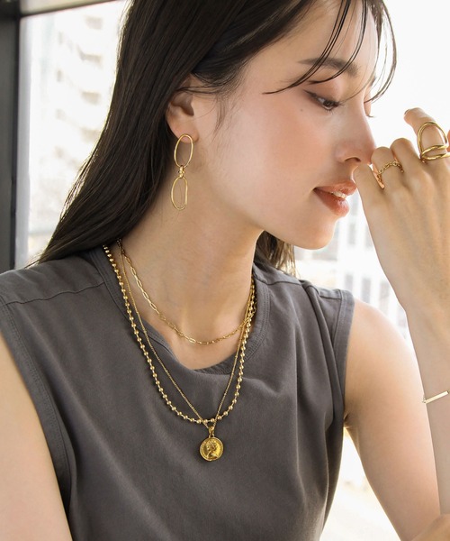 abaskdesign ネックレス 金属アレルギー対応 ボールチェーン