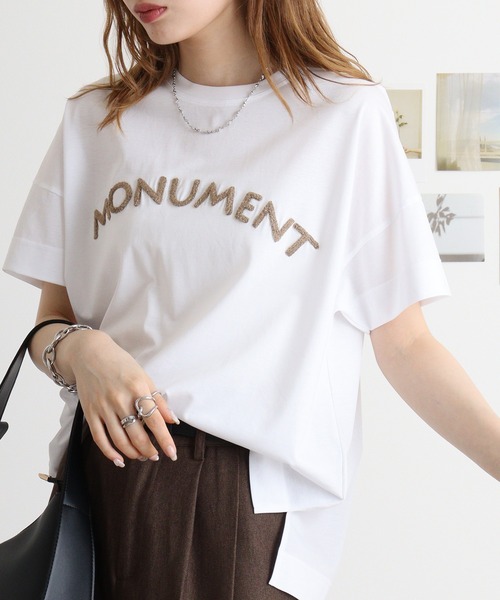 tシャツ BRODIAEA MONUMENTパイルロゴ　極サラTシャツ レディース