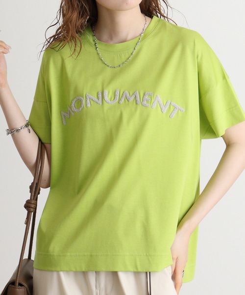 tシャツ BRODIAEA MONUMENTパイルロゴ　極サラTシャツ レディース tシャツ BRODIAEA MONUMENTパイルロゴ 極サラTシャツ レディース