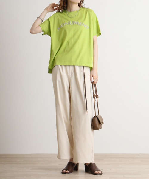 tシャツ BRODIAEA MONUMENTパイルロゴ　極サラTシャツ レディース tシャツ BRODIAEA MONUMENTパイルロゴ 極サラTシャツ レディース