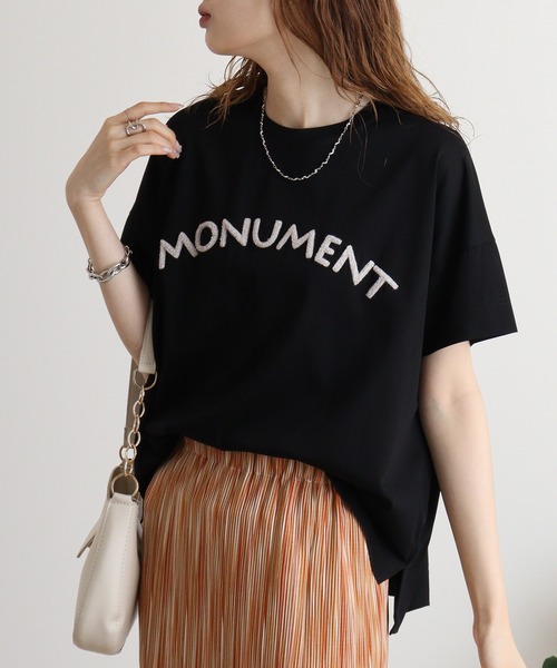 tシャツ BRODIAEA MONUMENTパイルロゴ　極サラTシャツ レディース tシャツ BRODIAEA MONUMENTパイルロゴ 極サラTシャツ レディース