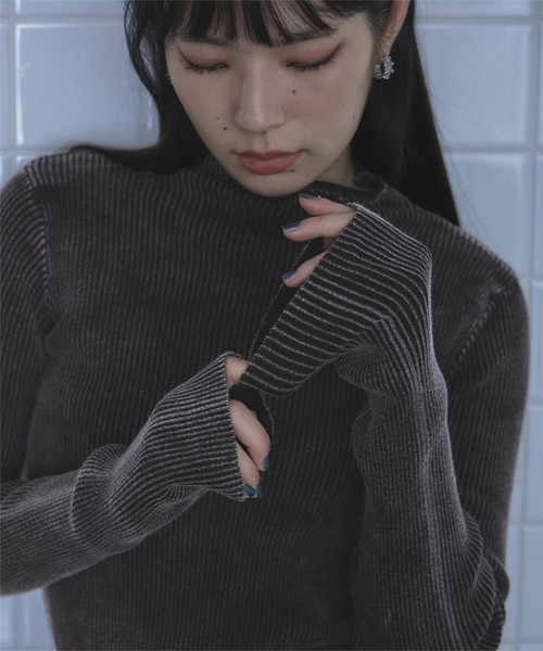 miette（ミエット） ニット セーター ストーンウォッシュハイネック