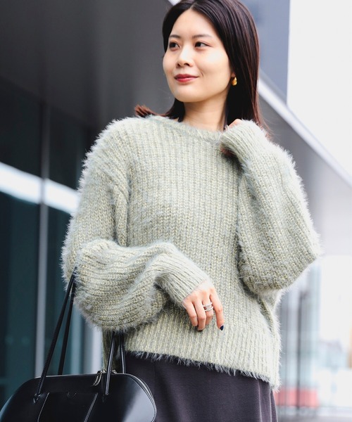 BEAMS HEART（ビームス ハート） ニット セーター 配色 シャギーニット