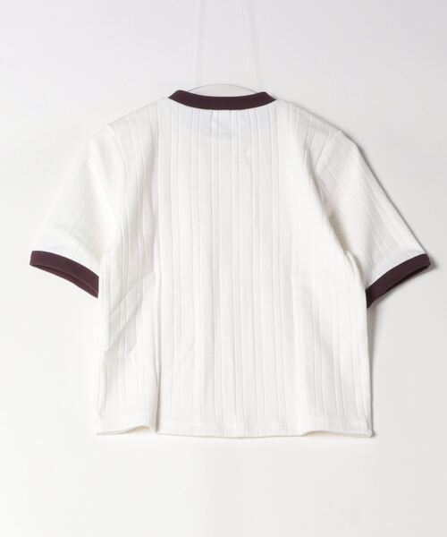 6 ロク ROKU ランダムリブTシャツ ケリー グリーン 半袖 カットソー 6（ロク）の「＜6(ROKU)＞ランダムリブ Tシャツ（Tシャツ
