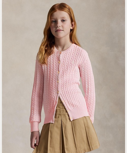ラルフローレン キッズ160cm キッズXLcm ピンク カーディガン Polo Ralph Lauren Childrenswear カーディガン ミニ ケーブル