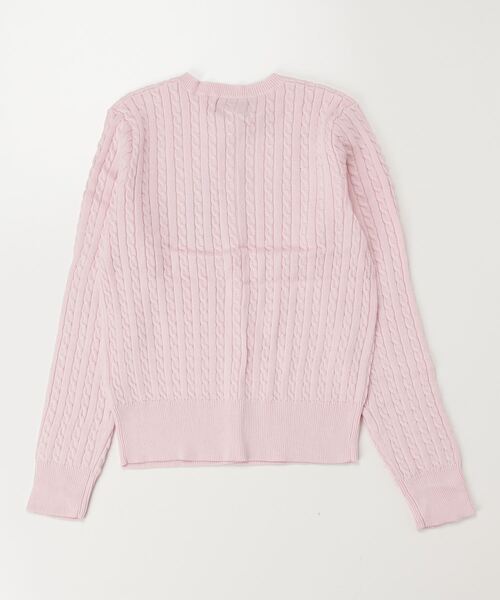 ラルフローレン ミニケーブルカーディガン ピンク レディースXS キッズL相当 Polo Ralph Lauren Childrenswear カーディガン ミニ ケーブル
