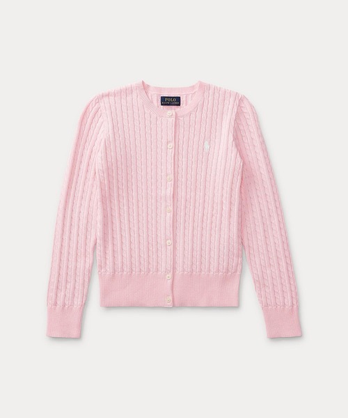 Polo by Ralph Lauren ピンク コットンカーディガン M Polo Ralph Lauren Childrenswear ラルフローレン カーディガン ミニ