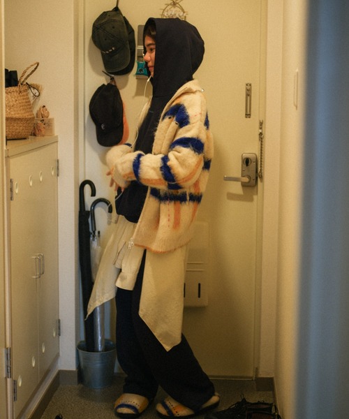 PAMM（パム） ニット セーター 透明な空気のチェックジップニット