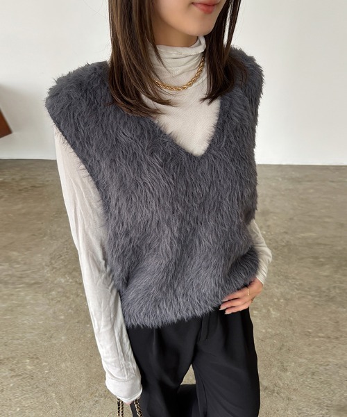 ★ GNA ファーベスト　ジレ ベスト ジレ ファーベスト レディース : ZOZOTOWN Yahoo!店