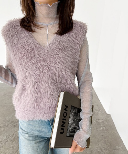 ファー　ジレ LIGNAGGIO]フェイクファー切替ジレ | KOBUNSHA SELECT SHOP
