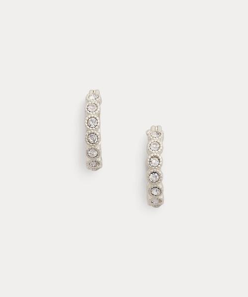 LAUREN RALPH ピアス キュービック ジルコニア フープ