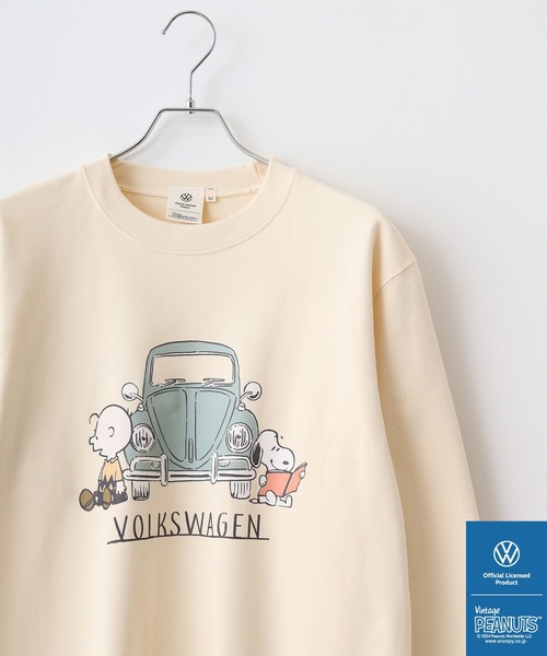 トレーナー スウェット PEANUTS×VW SNOOPY×フォルクスワーゲンスウェットクルーネックトレーナー レディース メンズ フォルクスワーゲン トレーナー スウェット PEANUTS×VW SNOOPY