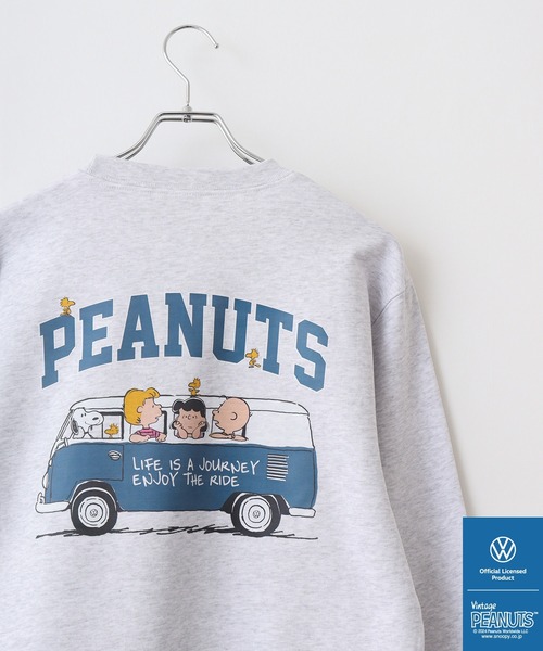 トレーナー スウェット PEANUTS×VW SNOOPY×フォルクスワーゲンスウェットクルーネックトレーナー レディース メンズ フォルクスワーゲン トレーナー スウェット PEANUTS×VW SNOOPY