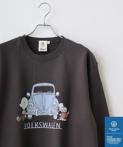 トレーナー スウェット PEANUTS×VW SNOOPY×フォルクスワーゲンスウェットクルーネックトレーナー レディース メンズ