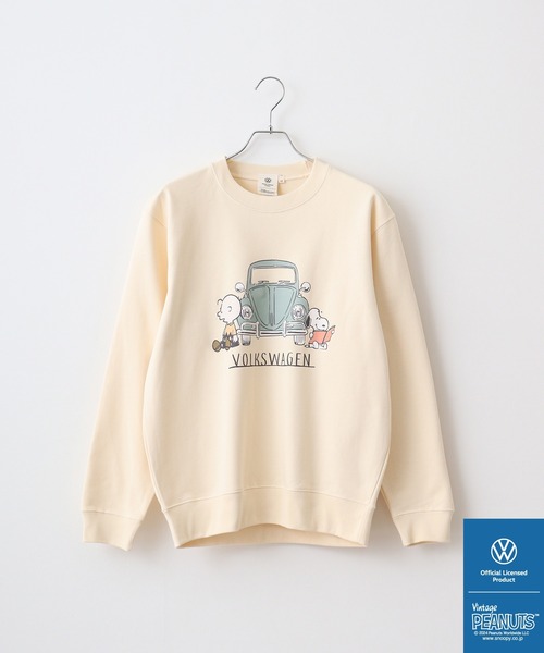 トレーナー スウェット PEANUTS×VW SNOOPY×フォルクスワーゲンスウェットクルーネックトレーナー レディース メンズ フォルクスワーゲン トレーナー スウェット PEANUTS×VW SNOOPY