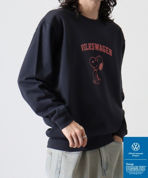 トレーナー スウェット PEANUTS×VW SNOOPY×フォルクスワーゲンスウェットクルーネックトレーナー レディース メンズ フォルクスワーゲン トレーナー スウェット PEANUTS×VW SNOOPY