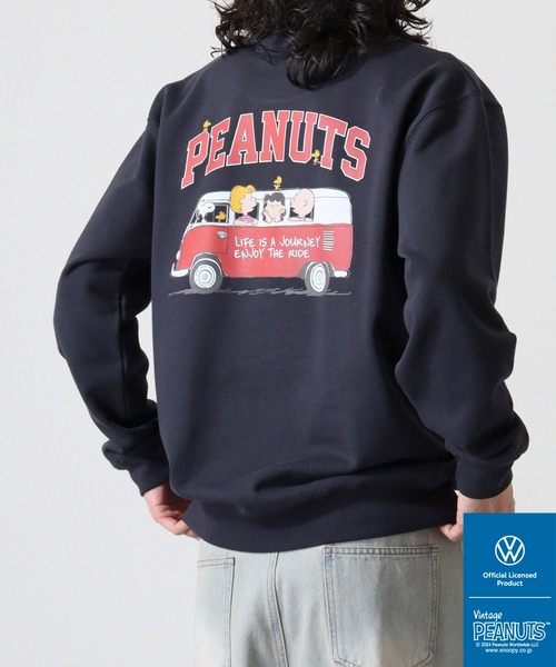 トレーナー スウェット PEANUTS×VW SNOOPY×フォルクスワーゲンスウェットクルーネックトレーナー レディース メンズ フォルクスワーゲン トレーナー スウェット PEANUTS×VW SNOOPY
