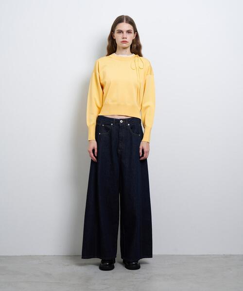 LANVIN en Bleu ウエストリボンギャザーフリルぺプラムジャケット