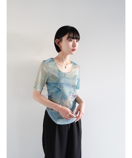 sahara（サハラ） tシャツ Art Print 2way Sleeve Top/アートプリント2