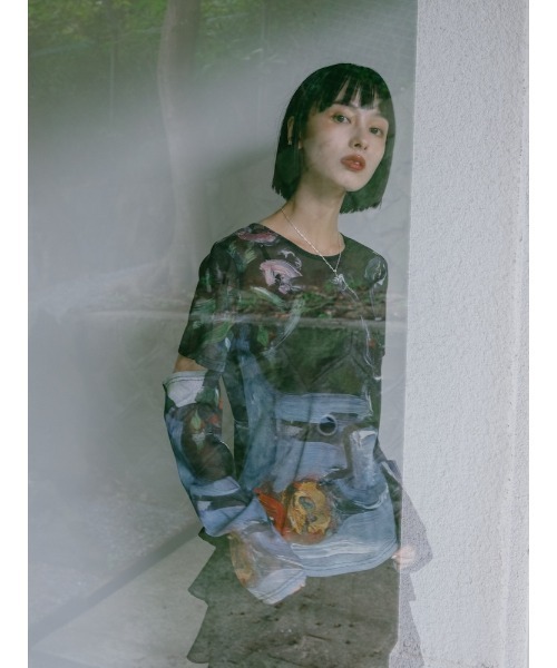 sahara（サハラ） tシャツ Art Print 2way Sleeve Top/アートプリント2
