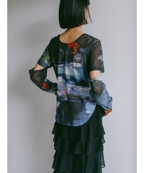 sahara（サハラ） tシャツ Art Print 2way Sleeve Top/アートプリント2