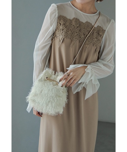 niana ハンドバッグ 2wayシャギーファーショルダーバッグ 巾着