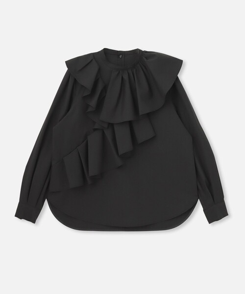 ブラウス シャツ アシメラッフル襟ブラウス レディース TRUDEA ブラウス シャツ アシメラッフルブラウス レディース