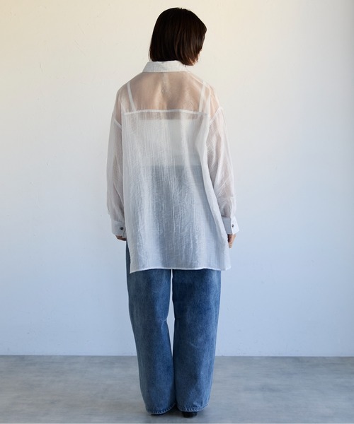 SOTT ブラウス シャツ Sheer Panel Shirt シアーストライプ切り替え