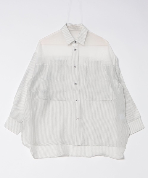 SOTT ブラウス シャツ Sheer Panel Shirt シアーストライプ切り替え