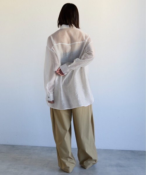 SOTT ブラウス シャツ Sheer Panel Shirt シアーストライプ切り替え