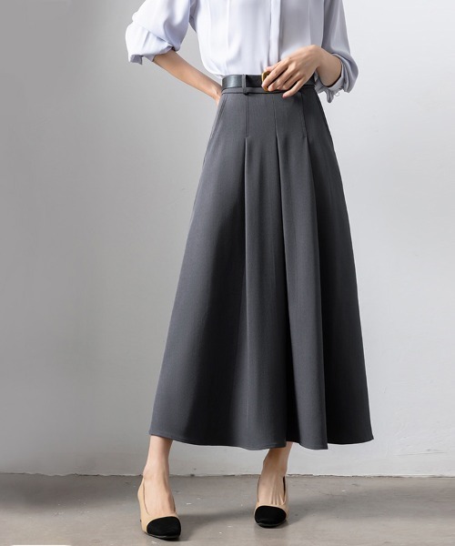 ⭐スリットロングスカート⭐定価52000円！！人気シルエットスカート ブラック moment+ スカート バックスリットロングカーゴスカート