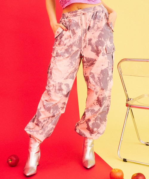 What Is Heart（わいは） ワイドパンツ カーゴパンツ tie dye like 